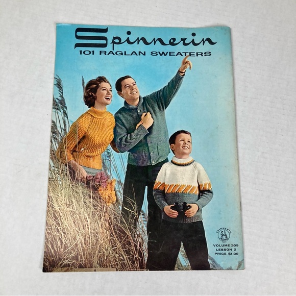 Spinnerin 101 Raglan Sweater Ideas Lesson 2 Volume 309 VTG 1963 - Picture 3 of 8